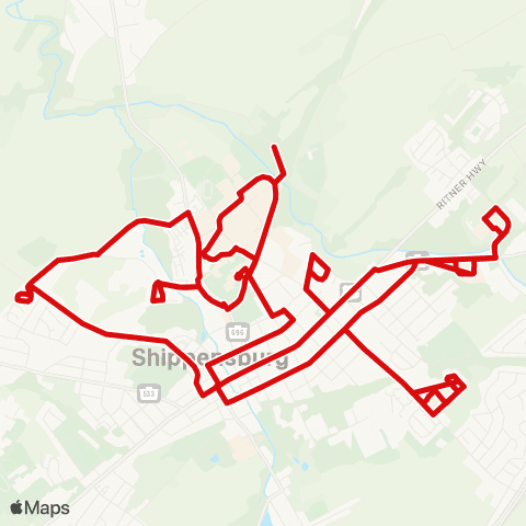 Shippensburg RRT Red Line - Shippensburg map