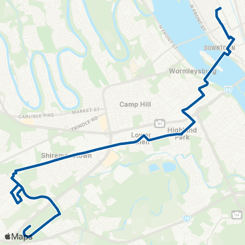 rabbittransit - Capital Region Highland Park / Westport map