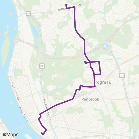rabbittransit - Capital Region Herr Street / Blue Mt. Commons map