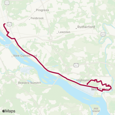 rabbittransit - Capital Region Middletown map