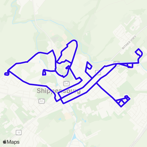 Shippensburg RRT Blue Line - Shippensburg map