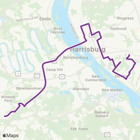 rabbittransit - Capital Region Upper Allen Business Park map