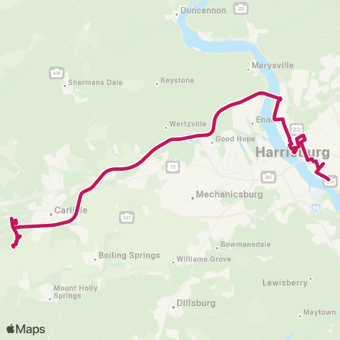 rabbittransit - Capital Region Allen Road Warehouses map