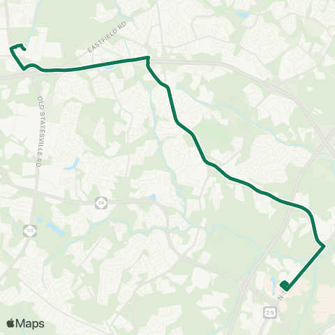 CATS UNC Charlotte-Huntersville map