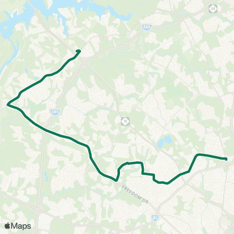 CATS Paw Creek / Rosa Parks Crosstown map