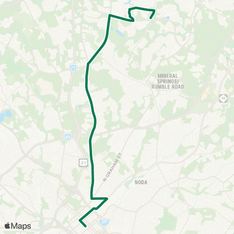 CATS Statesville Ave map