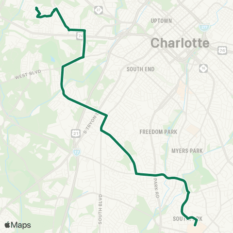 CATS Woodlawn / Scaleybark / Crosstown map