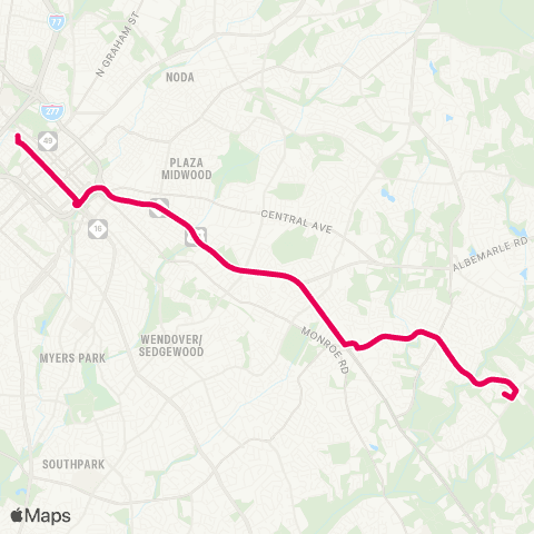 CATS Idlewild Road Express map