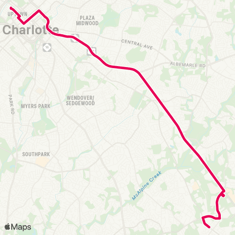 CATS Independence Blvd Express map