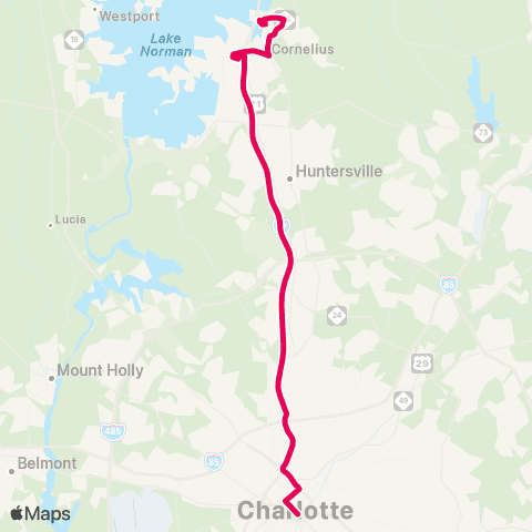 CATS North Mecklenburg Express map