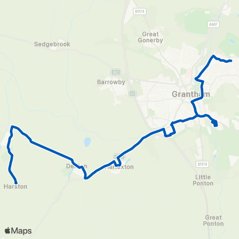 Centrebus Woolsthorpe Lane - Lytham Close map
