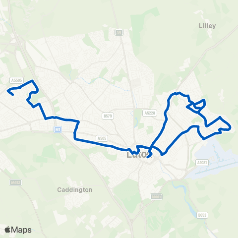 Centrebus Lewsey Swimming Pool - Church Street map