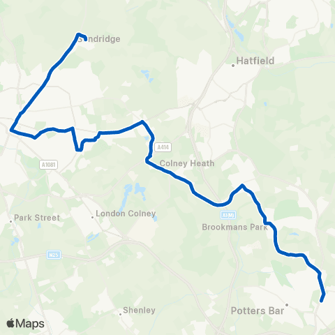 Centrebus Hall Gardens - St Peter's Street map