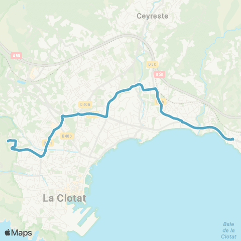 Ciotabus Fardeloup École - Camping Baie des Anges map
