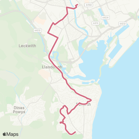 Cardiff Bus Cardiff Bus Interchange Bay 7 - Penarth Cemetery map