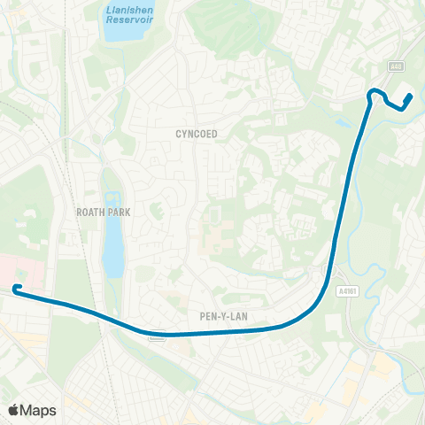 Cardiff Bus East Park & Ride - Main Car Park map
