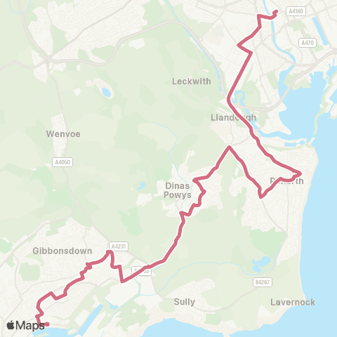 Cardiff Bus Cardiff Bus Interchange Bay 7 - Barry Kwik Fit map