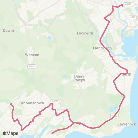 Cardiff Bus Barry Kwik Fit - Cardiff Bus Interchange Bay 7 map