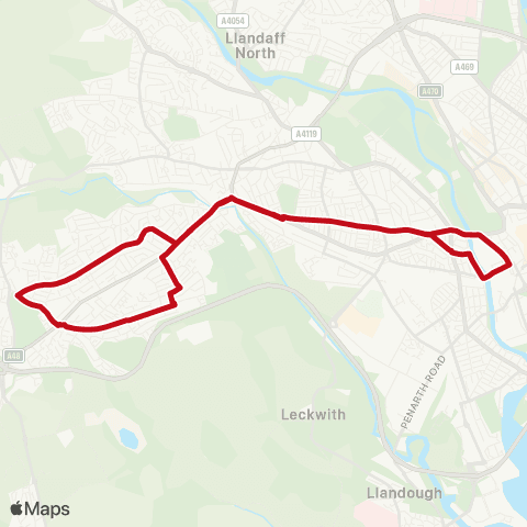 Cardiff Bus Wood Street Ja - Wood Street Ja map