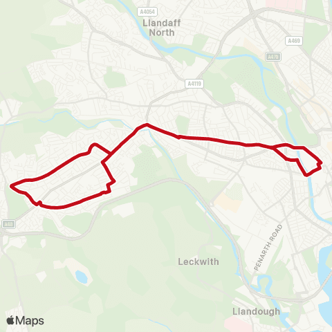 Cardiff Bus Wood Street Ja - Wood Street Ja map