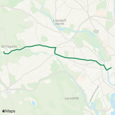 Cardiff Bus Cardiff Bus Interchange Bay 13 - St Fagans Museum map