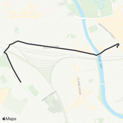 Cardiff Bus Bus Depot - Cardiff Bus Interchange Bay 13 map
