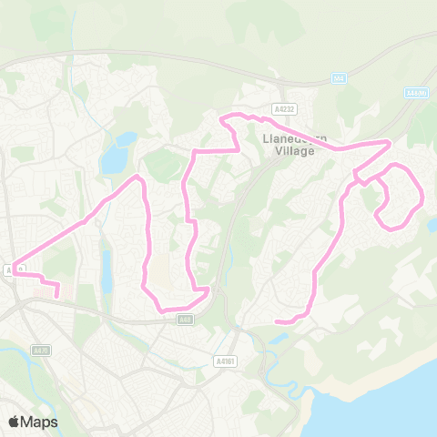 Cardiff Bus Brachdy Lane - Heath Hosp Main Entrance map