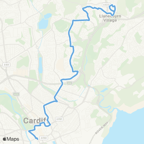 Cardiff Bus Wyndham Arcade Stop Je - St Ederyns map