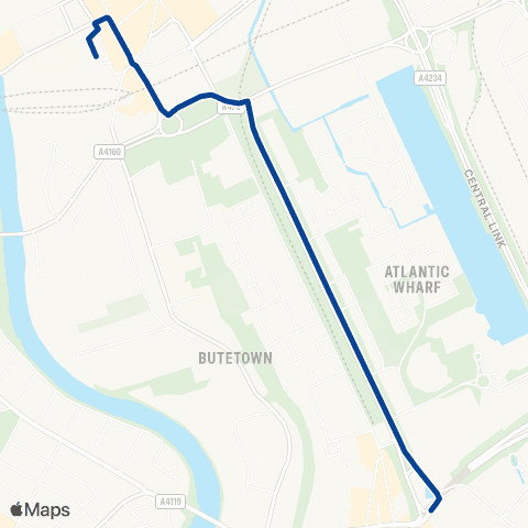 Cardiff Bus Millennium Ctr - Cardiff Bus Interchange Bay 6 map