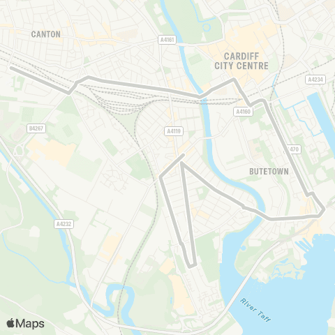 Cardiff Bus Fitzalan School - Corporation Rd map