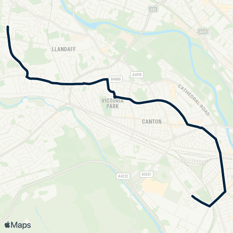 Cardiff Bus Ninian Park School - Bracken Place map