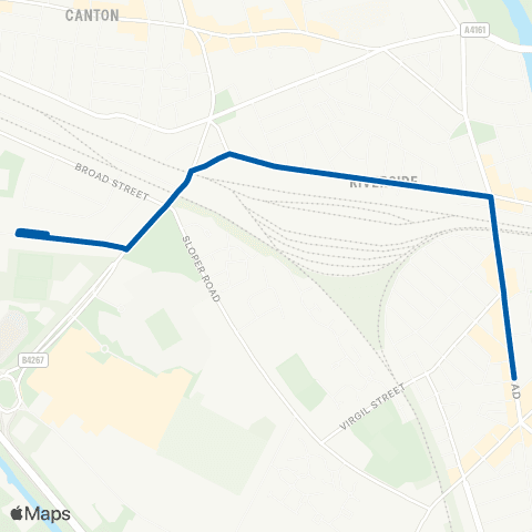 Cardiff Bus Lawrenny Avenue - Pentre Street map
