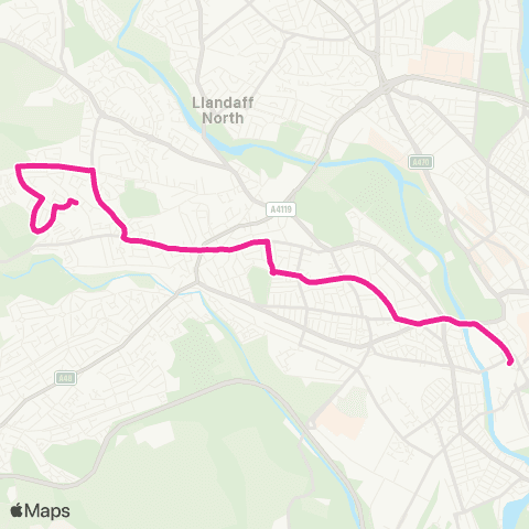 Cardiff Bus Willowdale Rd - Cardiff Bus Interchange Bay 11 map