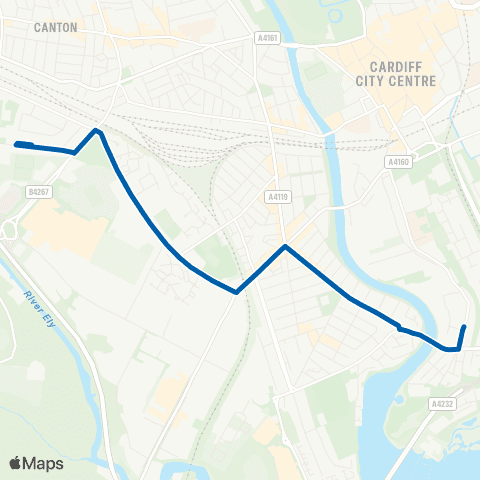 Cardiff Bus Dumballs Road Bottom - Lawrenny Avenue map
