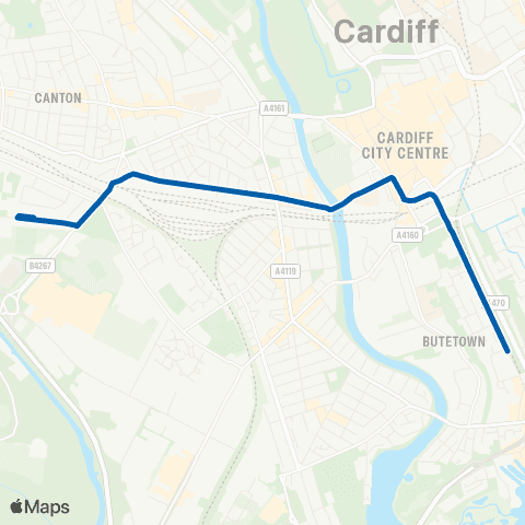 Cardiff Bus Hannah Street - Lawrenny Avenue map
