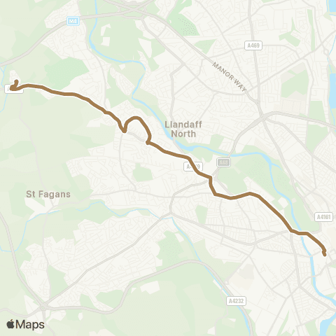 Cardiff Bus Rhydlafar - Cardiff Bus Interchange Bay 3 map