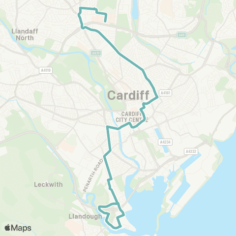 Cardiff Bus Heath Hosp Main Entrance - Dunleavy Dr map