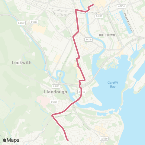 Cardiff Bus Stockland Street - Mountjoy Avenue map