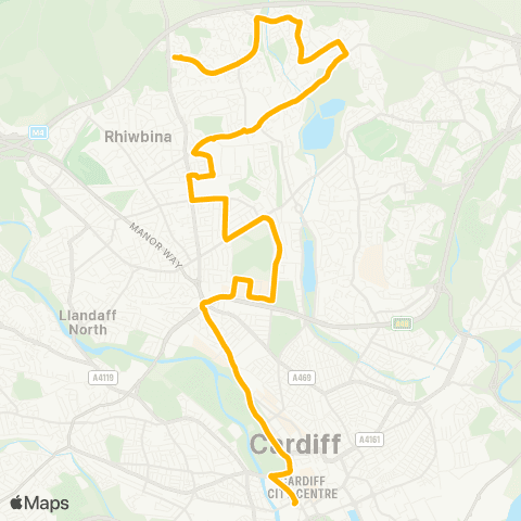 Cardiff Bus Cardiff Bus Interchange Bay 13 - Camelot Way map