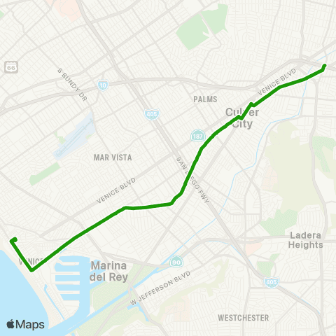 Culver CityBus Washington Boulevard map