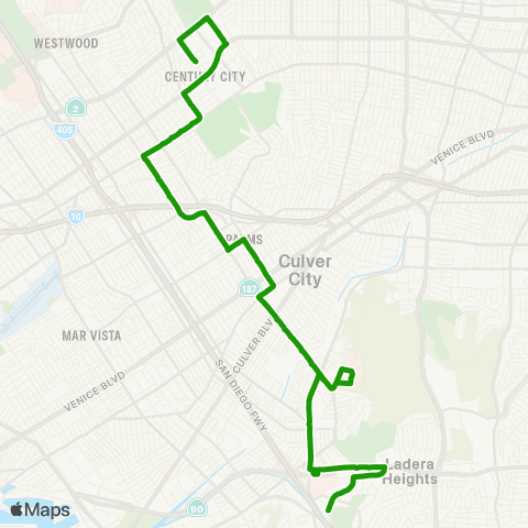 Culver CityBus Crosstown map