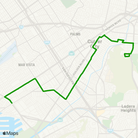 Culver CityBus Braddock Drive map