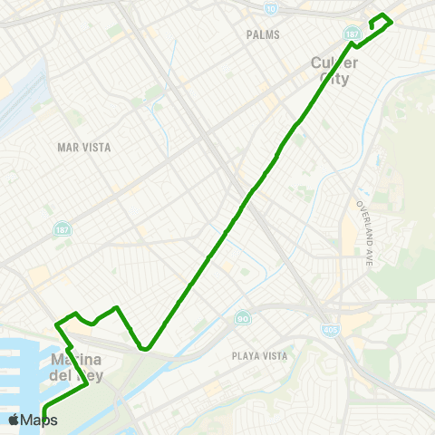 Culver CityBus Culver Boulevard map