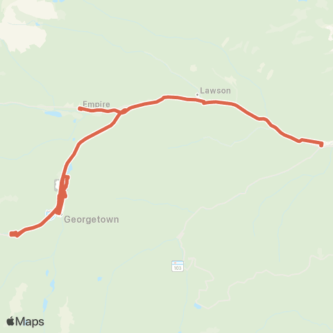 Clear Creek County Silver Plume to Idaho Springs map