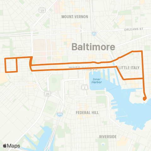 Charm City Circulator Orange Route map