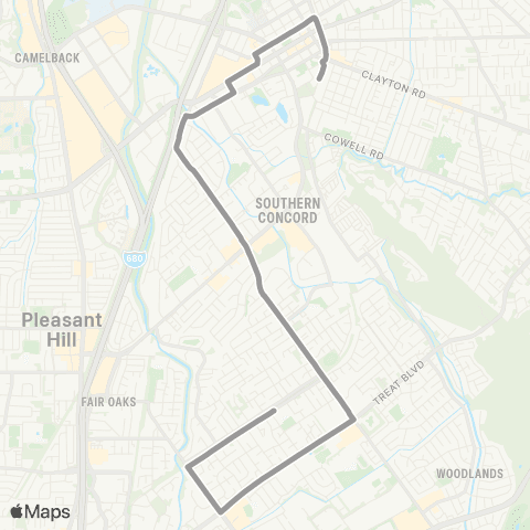 County Connection Oak Grove Middle / Concord BART map