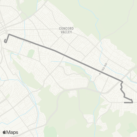 County Connection Pine Hollow Middle / Concord BART map