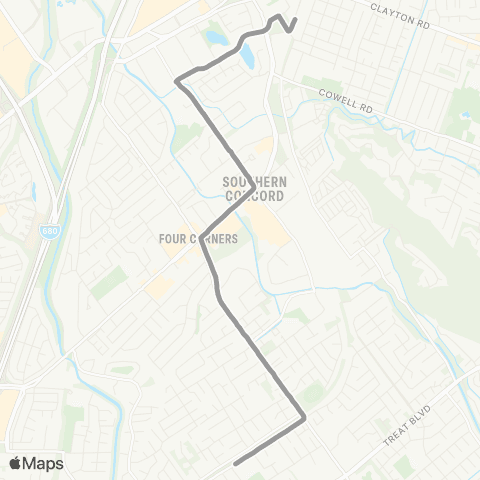 County Connection Oak Grove Middle / Concord BART map