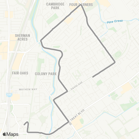 County Connection Oak Grove Middle / Pleasant Hill BART map