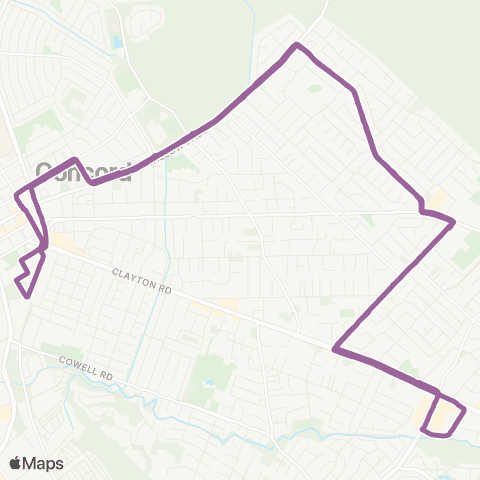 County Connection Concord BART / Bel Air Dr map